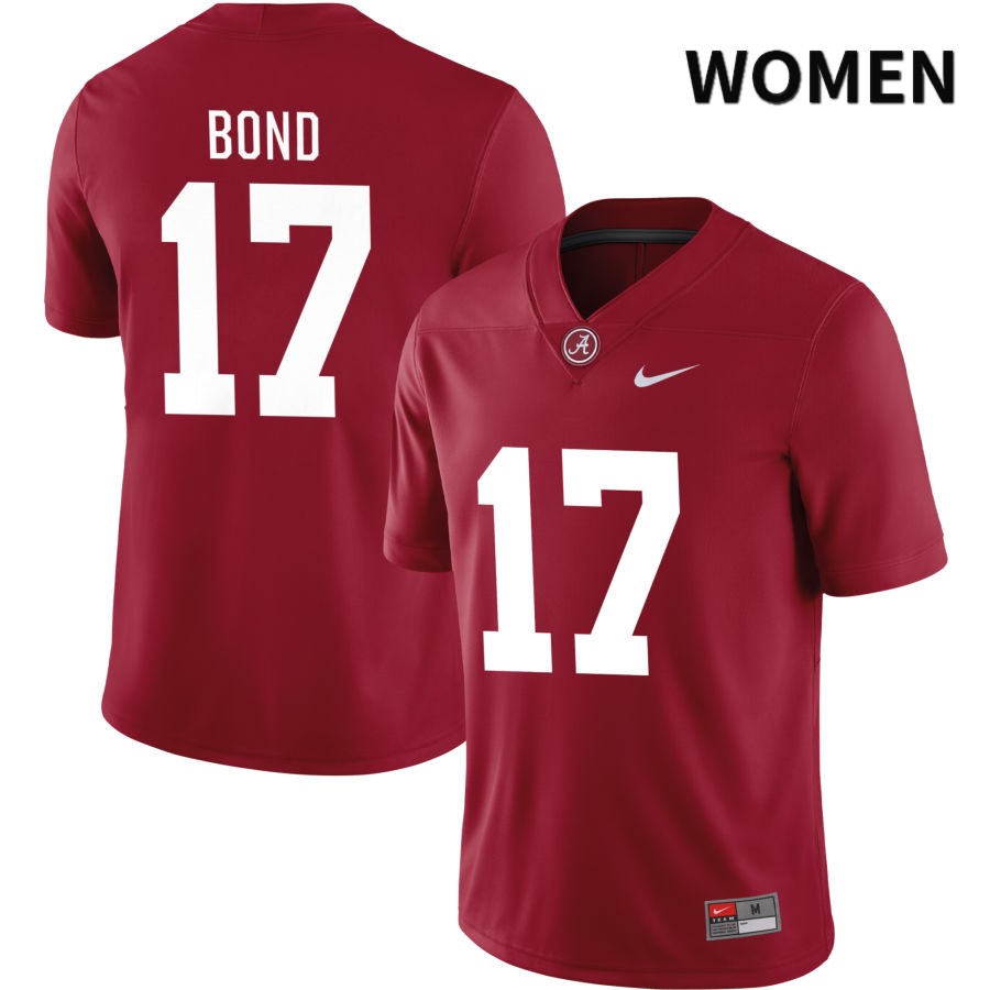 Alabama Crimson Tide Women's Isaiah Bond #17 NIL Crimson 2022 NCAA Authentic Stitched College Football Jersey VT16Y60RN